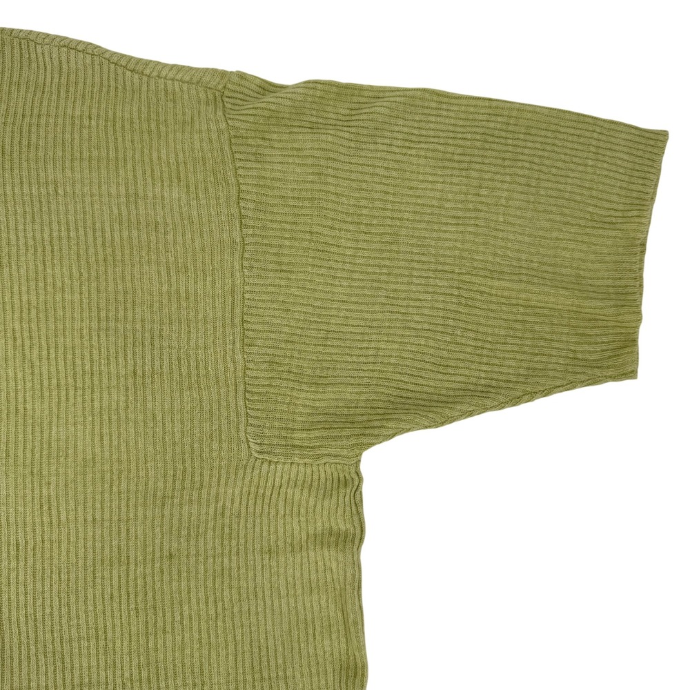 Eileen Fisher Organic Linen Tunic Crew Neck Canary Ribbed Short Sleeve XL - Picture 6 of 11